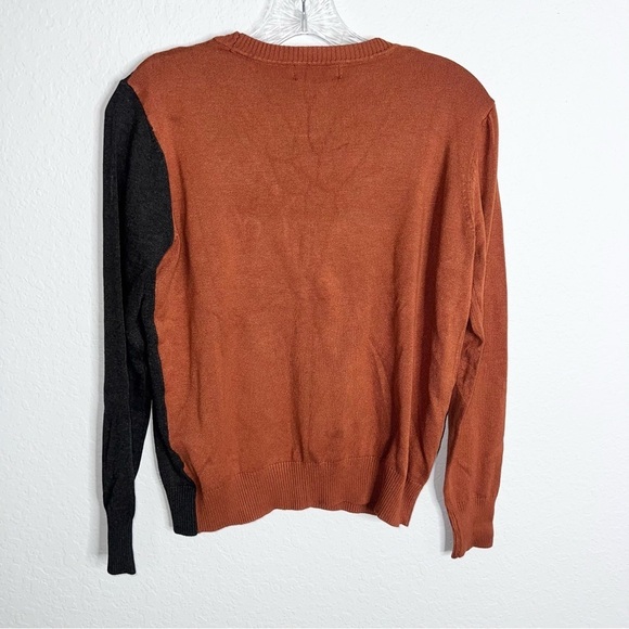 Joseph A. Sweater Women Small Top Sweatshirt Color Block Gold Buttons Split B11 - Picture 2 of 8